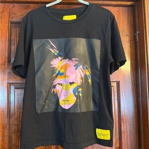 Calvin Klein and Andy Warhol Black Shirt with Vibrant Yellow Accent